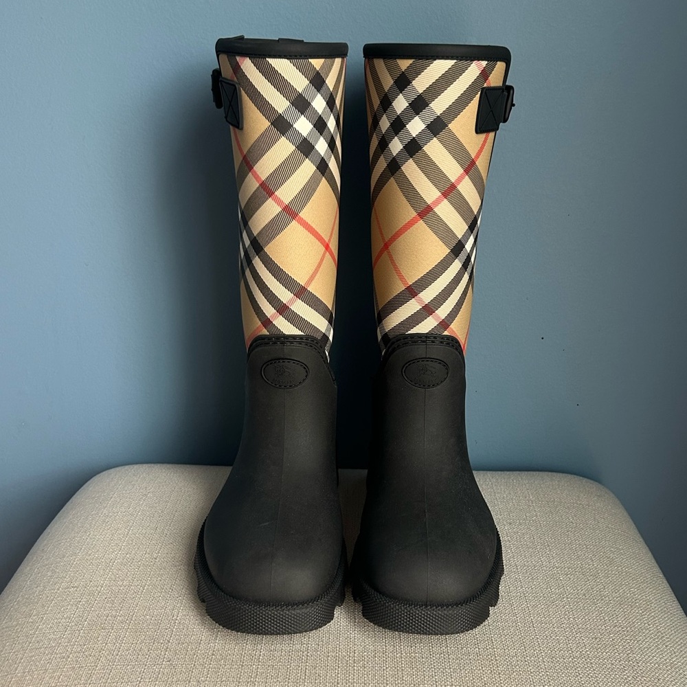 Burberry Check Marsh Stamp High Rain Boots - Picture 2 of 11